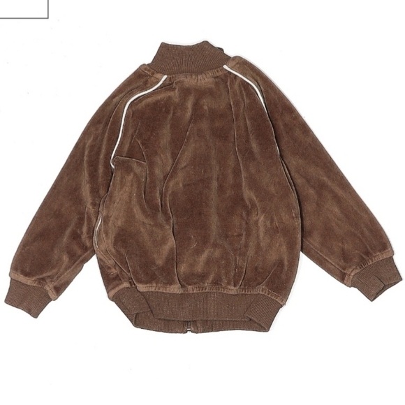 Vintage Y2K Puma Brown Velour Toddler Zip-Up Track Jacket 18M Warm Fall Winter - Picture 2 of 8